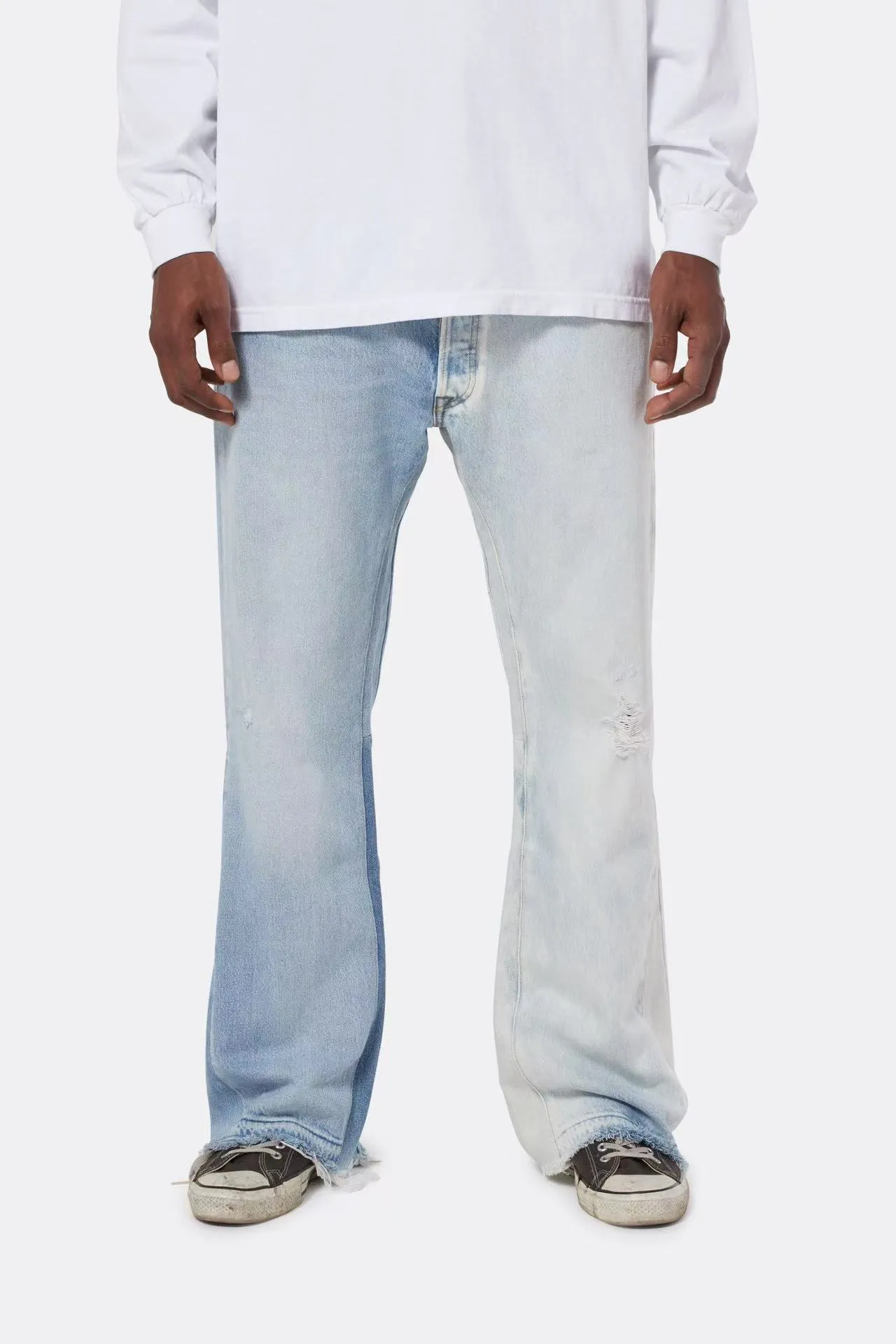 658#Gallery Dept New Mandarin Duck washed blue bootcut jeans blue spliced ​​denim trousers beautiful trendy trousers casual versatile trousers blue S~XL P250